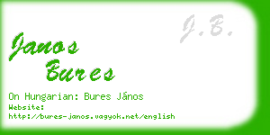 janos bures business card